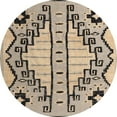 thumbnail image 1 of Ahgly Company Indoor Round Abstract Brown Abstract Area Rugs, 4' Round, 1 of 6