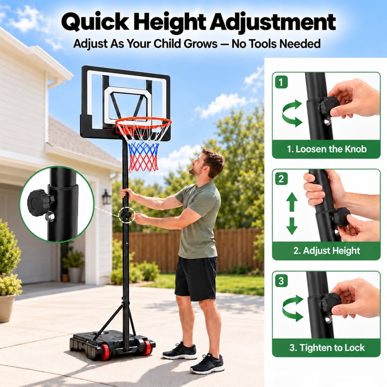 Gvdv Basketball Hoop, 33-inch, 3.8-7ft Adjustable photo 6