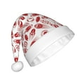 thumbnail image 2 of Fuzoiu Red Football Print Santa Hat Christmas Hat for Adults,Santa Hats with Pompom, Unisex Xmas Holiday Hat for Christmas New Year Festive Party Supplies, 2 of 6