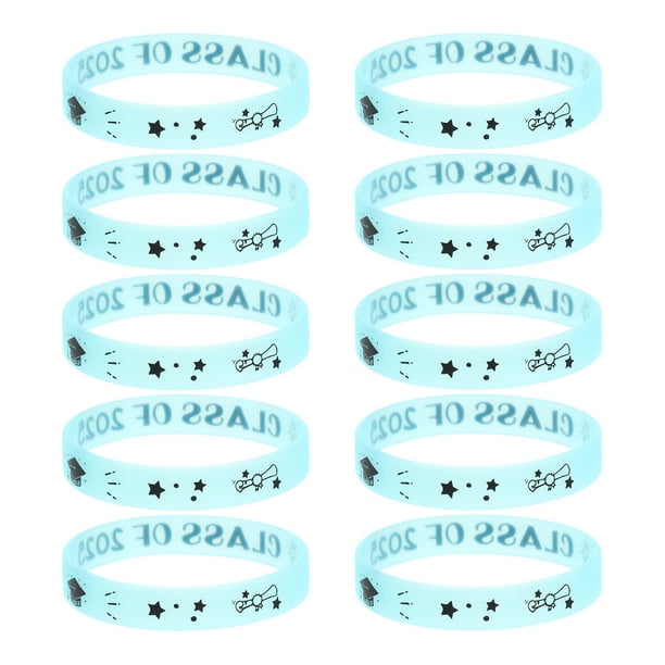 KAKOWELY 10 pulseras de silicona luminosas para la fiesta de graduación de 2025. Ideales para eventos y celebraciones. Suministros para fiestas de graduación.
