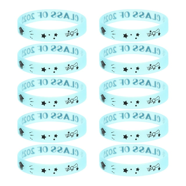 KAKOWELY 10 pulseras de silicona luminosas para la fiesta de graduación de 2025. Ideales para eventos y celebraciones. Suministros para fiestas de graduación.
