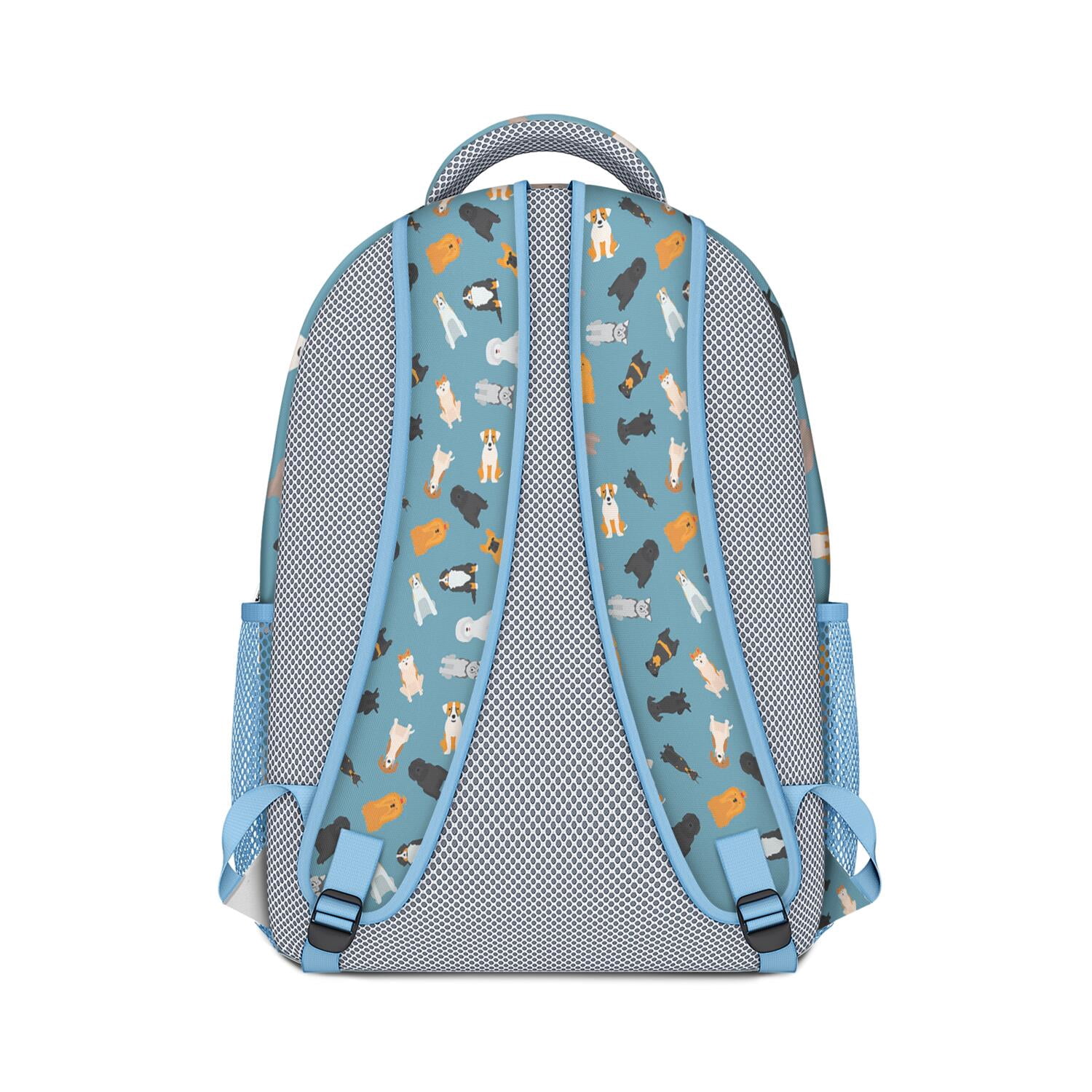 Vintage Puppy Illustration Backpack - Modern Design with Neutral Tones for Teens