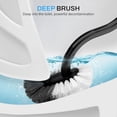 thumbnail image 3 of Toilet Brush and Holder Set, Compact Size Curved Toilet Bowl Brush for Bathroom Deep Cleaning with Stainless Steel Handle Toilet Cleaner Brush, Black, 3 of 7