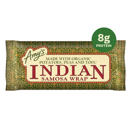 Amy's Frozen Meals, Indian Samosa Wrap, Microwave Meals, 5 oz
