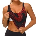thumbnail image 4 of Lsque Red Dragon On Black Printed Women'S Sports Bra, Compression, Moisture Wicking, High-Impact Sports Bra For Women,Supportive sports bra-X-Large, 4 of 9