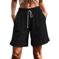 thumbnail image 2 of Yievot Women's Casual Shorts 7 Inch Inseam Drawstring Elastic Waist Relaxed Fit Summer Beach Vacation Shorts, 2 of 7