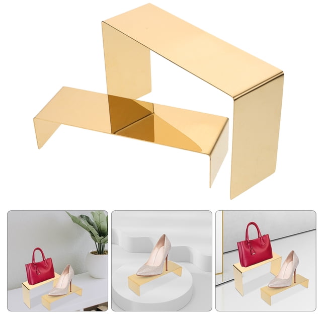 unbranded 2Ud Soporte Metálico Para Exhibición De Bolsos Y Zapatos Color Dorado Durable Y Estable