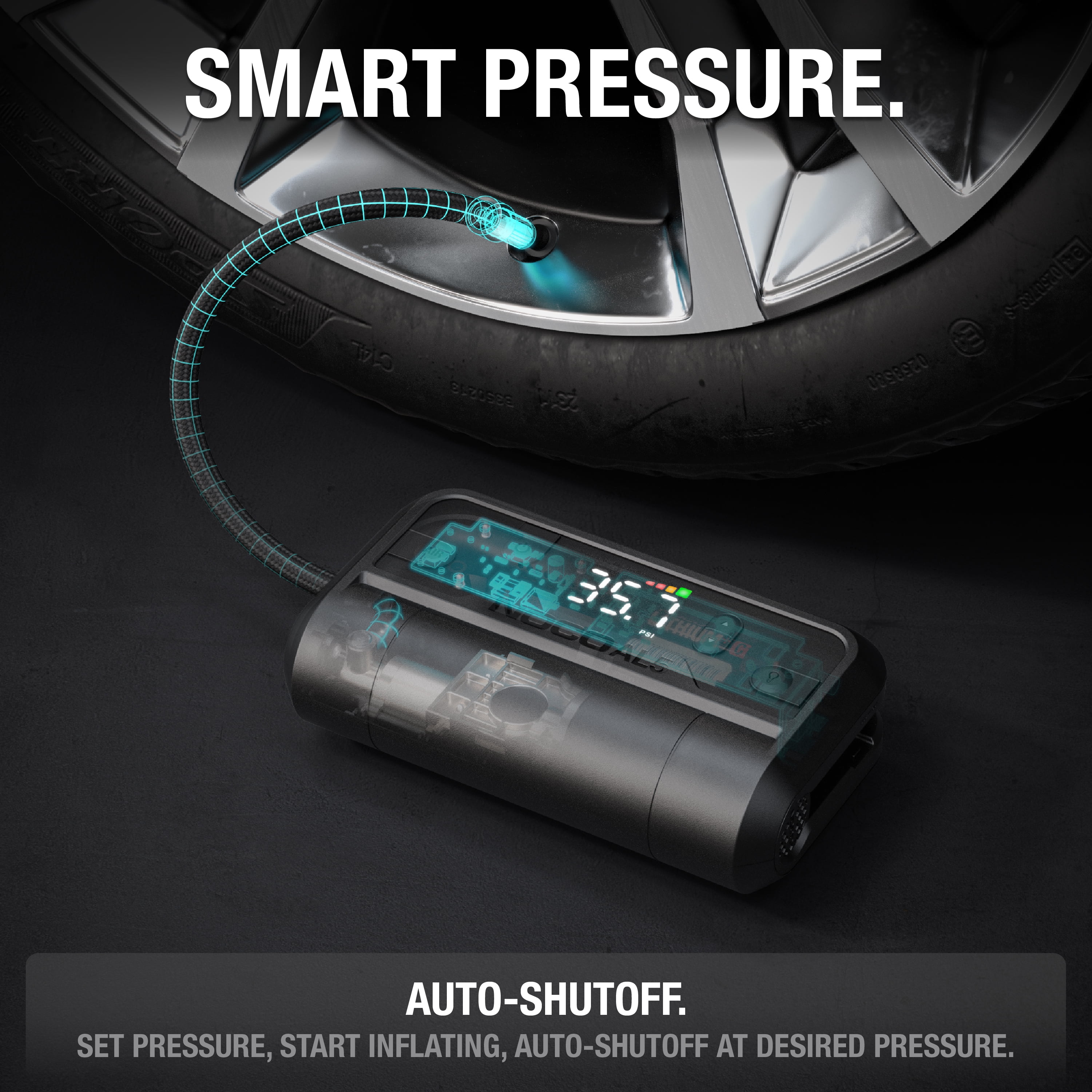 NOCO Air AL5: UltraFast Cordless Tire Inflator – Battery-Powered Air Compressor and Portable Air Pump – 17 SLPM Airflow Inflates 0–40 PSI in 7 Minutes