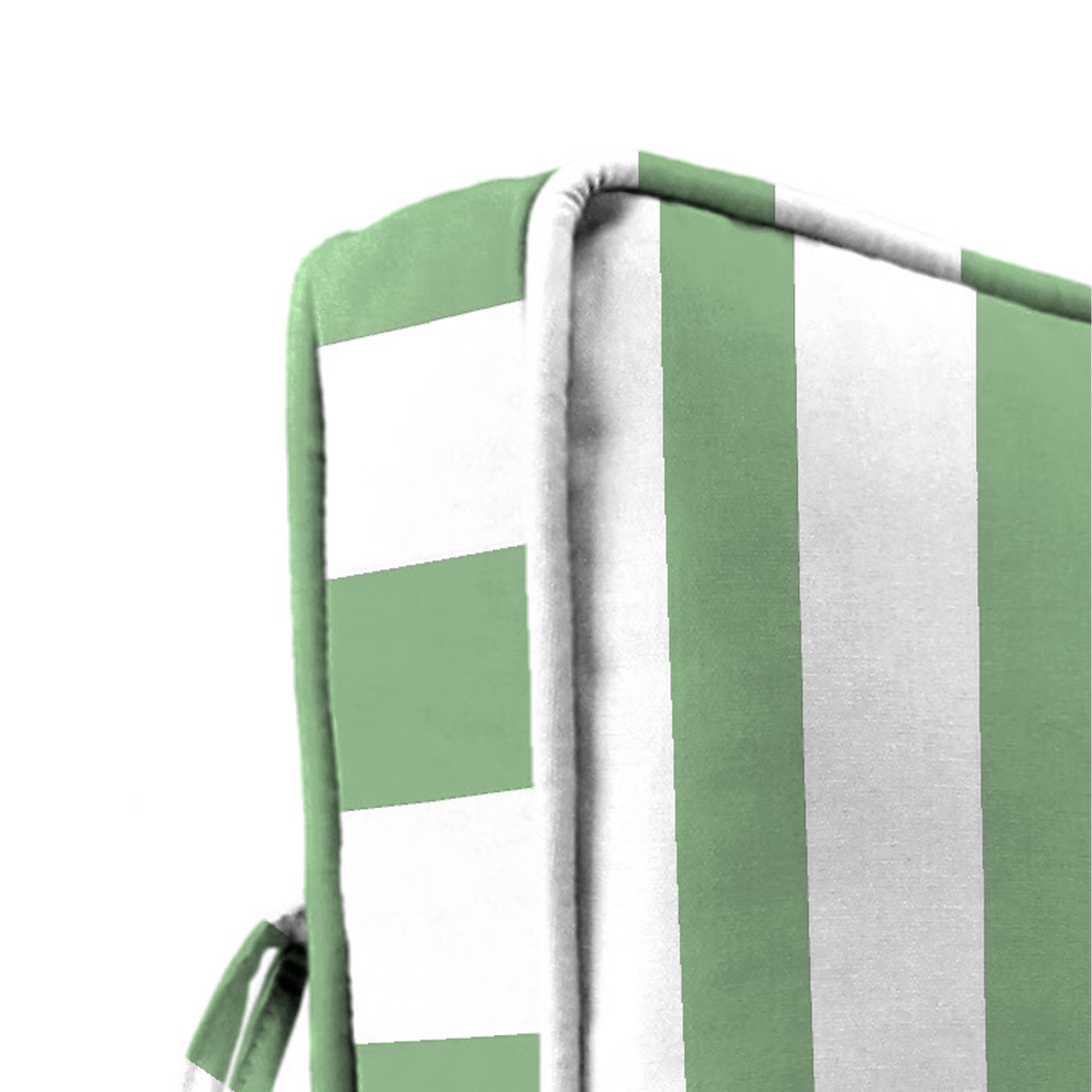Jordan Manufacturing 45" x 22" Awning Cucumber Green Stripe Rectangular Outdoor Deep Seating Chair Seat and Back Cushion with Ties and Welt