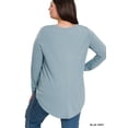 thumbnail image 5 of Zenana Women's Relaxed Fit Long Sleeve Round Neck & Hem Jersey Tee Shirt Top, 5 of 5