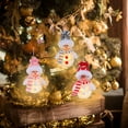 thumbnail image 2 of Set of 3 Christmas Festive Illuminated Snowman Ornaments Christmas Luminous Snowman Ornaments, 2 of 5