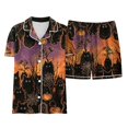 thumbnail image 6 of KPOPLK Girls Pajama Sets Cotton Sleepwear Button Down Short Sleeve with Ruffle Shorts PJS 2-12Y,Size 8-9 Years, 6 of 6