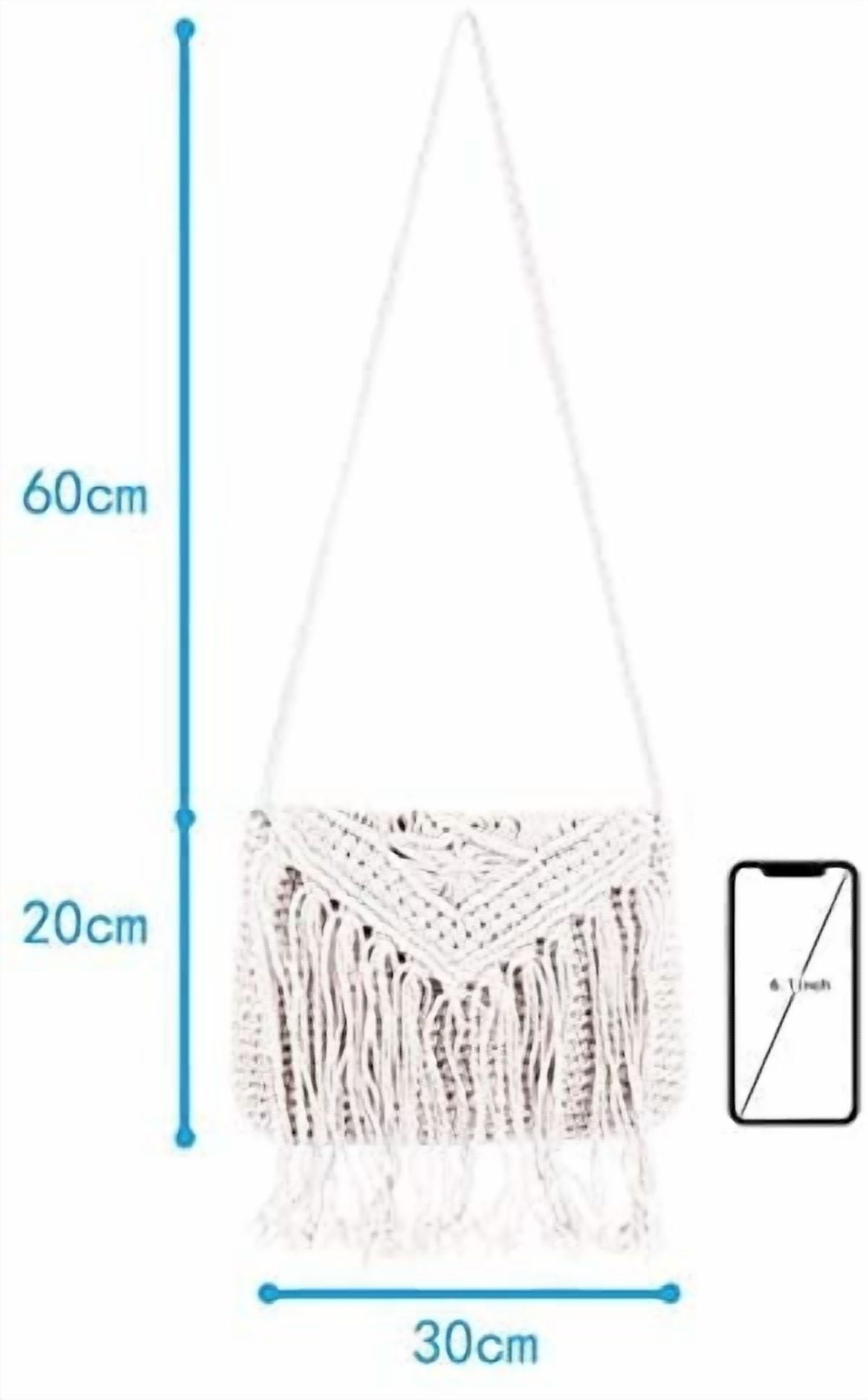 JUYGO Women Small Cotton Crochet Cross-body Bag Bohemian Shoulder Bag Purse