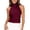 Red, variant on uvwlwu Women's Satin Halter Crop Top High Neck Sleeveless Backless Slim-Fit Elegant Casual Camisole,S