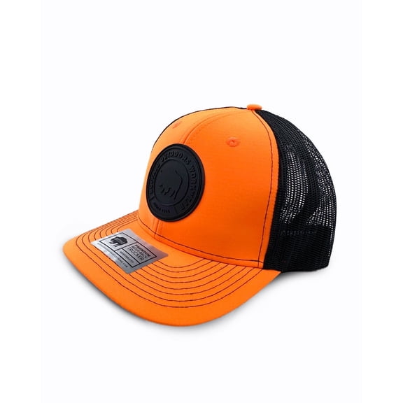 Buffalo Outdoors Workwear Hi Vis Black Circle Patch Orange Hat, One Size, 1 Count