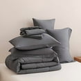 thumbnail image 3 of 5/7pcs Luxurious Checkered Comforter, Soft Microfiber, Lightweight, Breathable, Easy Care-And Bed In A Bag Convenience for All Seasons, with Comforter, Flat Sheet, Fitted Sheet, And Pillowcases, 3 of 6