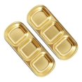 thumbnail image 2 of 2 spice bowls, stainless steel sauce bowls, three compartments appetizer trays (20.5X8X2CM, gold), 2 of 2