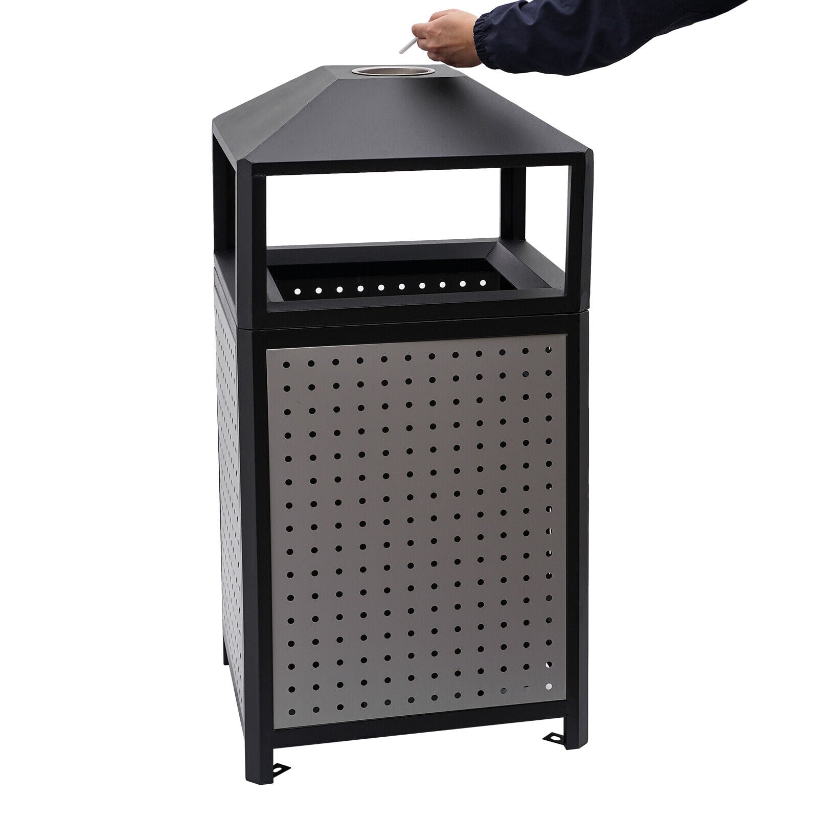 Miumaeov Commercial Trash Can with Lid 38 Gallon Outdoor Indoor Garbage Trash Can Waste Bin Trash Container with Removable Inner