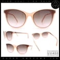 thumbnail image 2 of Womens Oversized Cat Eye Horn Rim Inset Lens Sunglasses Peach - Pink, 2 of 7