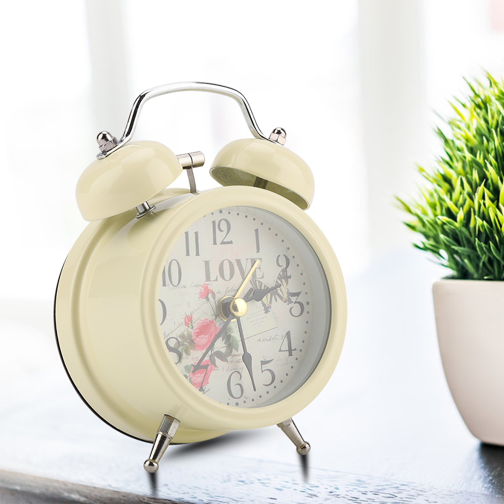 EOTVIA Digital Alarm Clock with Lights,Mini Metal Digital Alarm Clock Mute with Lights Twinkling