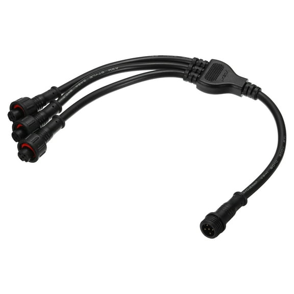Uxcell 5-Core 5 Pin Y Splitter Connector, 30cm 24AWG IP65 Y Shape 1 Male to 3 Female Extension Cable for LED Lighting