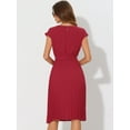 thumbnail image 4 of DARING DIVA Pleated Dress Sleeveless Tie Waist A-Line Dress XS Red, 4 of 6