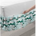 thumbnail image 2 of Hawaii Bed Skirt, Pastel Tones Palm Trees and Beach Hills Paper Cut Style, Elastic Bedskirt Dust Ruffle Wrap Around for Bedding Decor, 4 Sizes, Teal Blush, by Ambesonne, 2 of 2