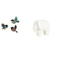 thumbnail image 1 of Arte De Pared De Pájaro De Madera Y Estatua De Elefante De Cerámica, Escultura Animal, Colección De Figuras Para Jardín, Sala De Estudio, Estantería De Granja, Decoración De Mesa, 1 of 8