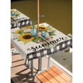 thumbnail image 2 of Outdoor Tablecloth with Umbrella Hole for Patio/Picnic/Party/Camping, Sunflowers Rose Waterproof Table Cloth Square Cover Washable, Retro Botanical Floral Eucalyptus Leaf Plaid (54"x 54"), 2 of 8