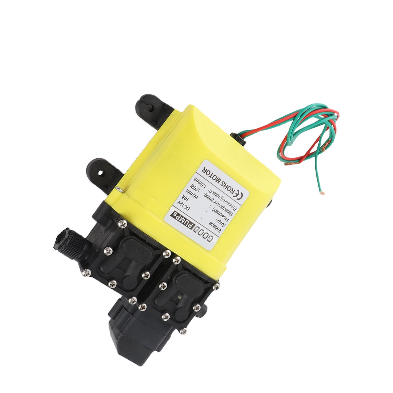 BIMZUC 12V 120W 8L Diaphragm High Pressure Pump with Copper Connector Automatic Water Injection Pump for RV, Marine, Garden Sprinklers, 10A Electric Transfer Pump