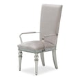 thumbnail image 3 of Michael Amini Melrose Plaza 19.75" Wood/Velvet Dining Arm Chair Gray (Set of 2), 3 of 7