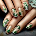 thumbnail image 5 of Calcomanías para uñas Roffiy trébol verde 3D, 4 hojas, 5 of 5