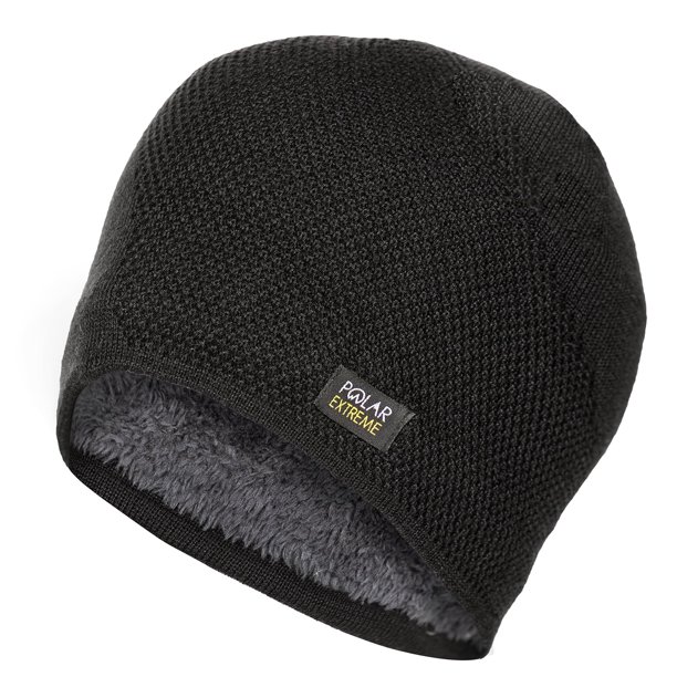 Polar Extreme Gorra de Hombre con Forro Polar de Invierno con Textura Térmica para Hombre (Negro)