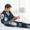 thumbnail image 6 of Salouo Gnome and Snowflakes Print Button-Front Long Sleeve Pajama Set for Men, Soft 2Pjs Men's Long Sleeve Sleepwear-Medium, 6 of 7