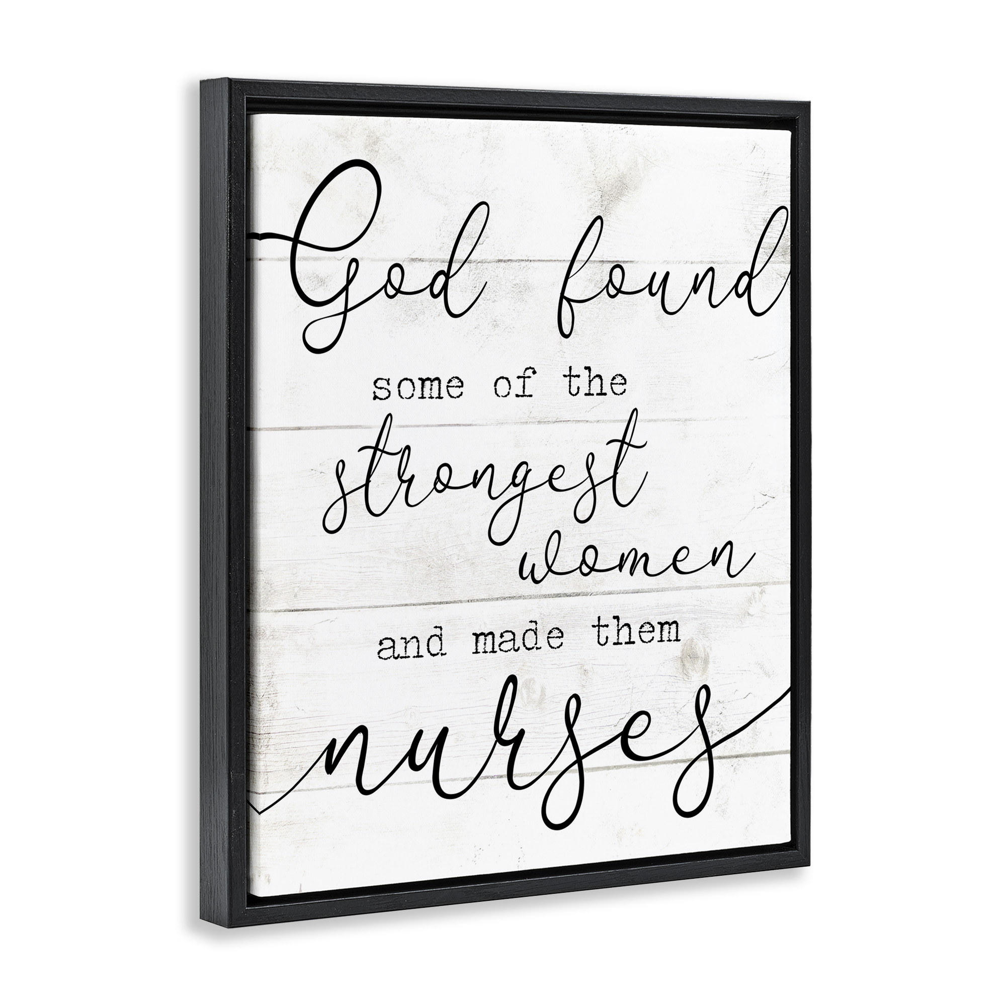 Stupell Industries Strong Women Nurses Spiritual Religious Painting Black Floater Framed Canvas Art Print Wall Art, 17 x 21