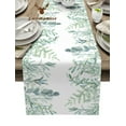 thumbnail image 2 of Watercolor Green Leaf Leaves Plant Table Runner Home Wedding Table Flag Mat Centerpieces Decoration Party Dining Long Tablecloth, 2 of 7