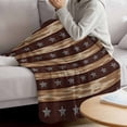 thumbnail image 3 of Star Vintage Blanket Soft Cozy Warm Twin Blanket for Bed, Plush Fuzzy Flannel Fleece Blankets for Sofa, Western Country Stars Brown Wooden Throw Blankets for Couch, Gifts for Men, 60"x80", 3 of 9