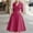 Purple, variant on Formal Dress for Women Solid Color Lapel Long Sleeve Pleated Waist Defining Elegant Evening Gown Flattering Holiday Dresses with Pockets