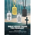 thumbnail image 4 of PROSTEEL Cross Necklace for Men Stainless Steel Dog Tag Bible Verse Gold Plated Pendant Chain Christmas Jewelry Gifts for Son, 4 of 8