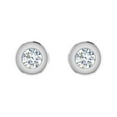 thumbnail image 3 of 1/2 Carat Bezel Set Diamond Stud Earrings in 10K White Gold, 3 of 6