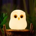 thumbnail image 3 of Night Light, RGB Changing Owls Night Light, Cute Silicone Owls Nightlight for Gifts, Kawaii Bedside Lamp for Sleep Aid, 3 of 5