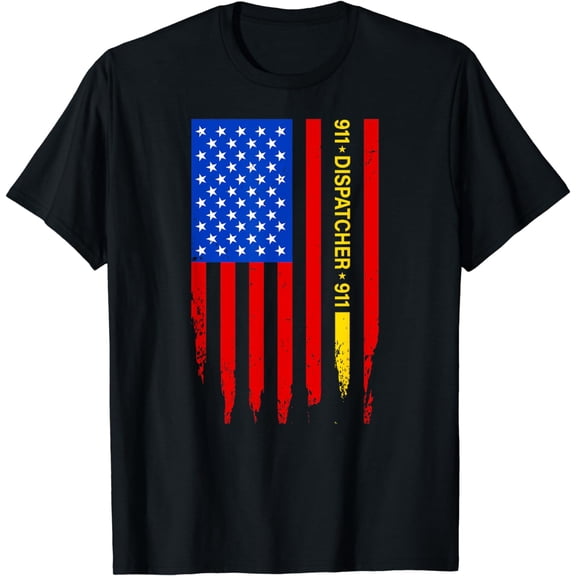 Funny Dispatcher - 911 Emergency Operator Thin Yellow Line T-Shirt