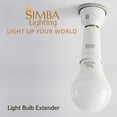 thumbnail image 2 of Simba Lighting E26 Light Bulb Socket Extender 5cm / 1.97in Adapter White, Medium Screw Base, 2-Pack, 2 of 4