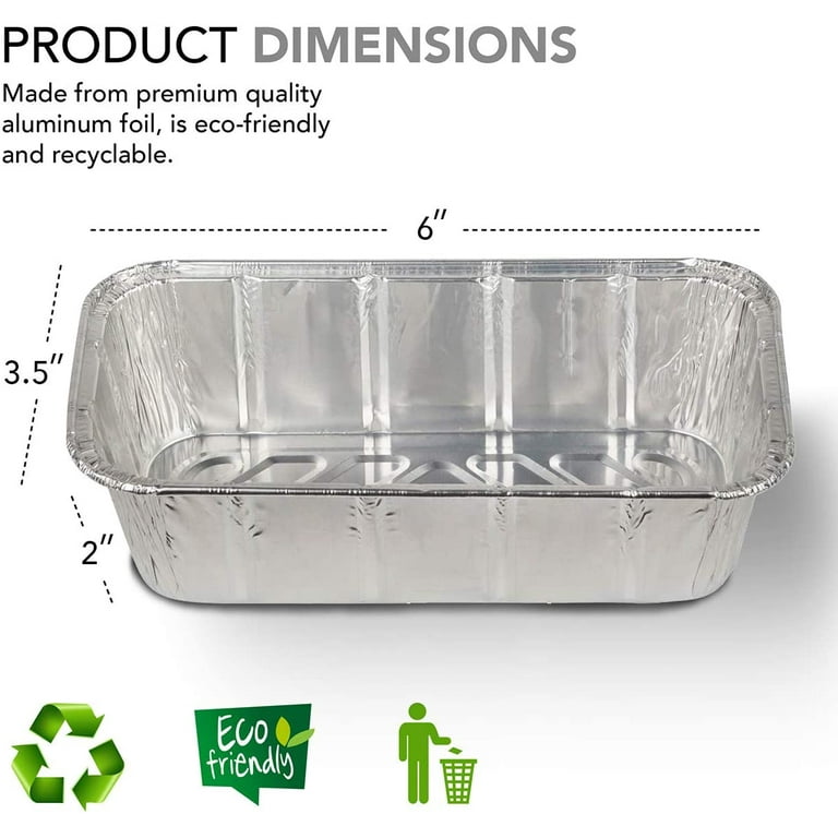 50 Pack Aluminum Mini Loaf Pans | Small Bread Tins | Disposable Aluminum  Foil 1 lb Mini Loaf Baking Pans | 6 X 3.5 X 2