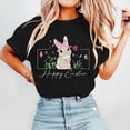 thumbnail image 2 of Women's Fashion Casual Easter Print Round Neck Short Sleeve T-Shirt Top Black XL, 2 of 5