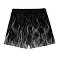 thumbnail image 5 of Ecqkame Men's Swim Shorts Casual Loose Flame Printing Loose Sports Shorts Fashion Elastic Waist Drawstring Beach Shorts Dark Gray XL, 5 of 9