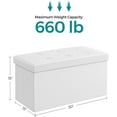 thumbnail image 5 of SONGMICS 30" Storage Ottoman Bench Folding Footrest Ottoman with Storage White, 5 of 9