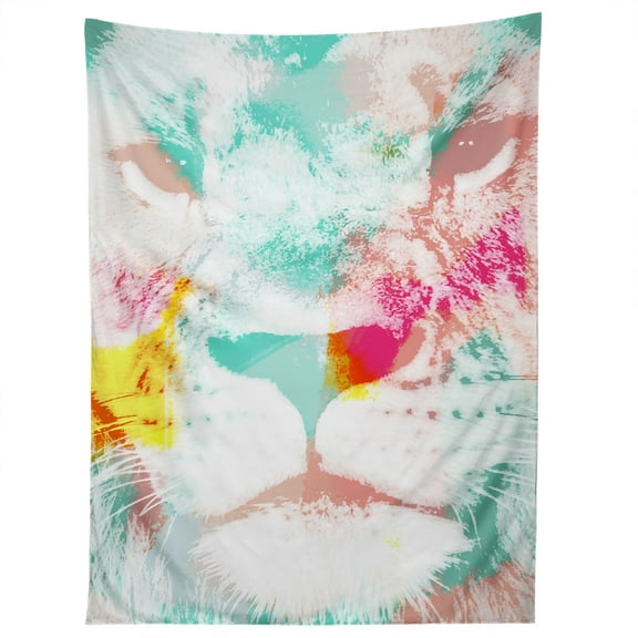 Society6 Allyson Johnson Abstract Lion Unframed Tapestry Wall Art, 60" x 80", Animals & Insects, Modern, Lions, Portrait Orientation Large Wall Hanging Blanket Home Decor