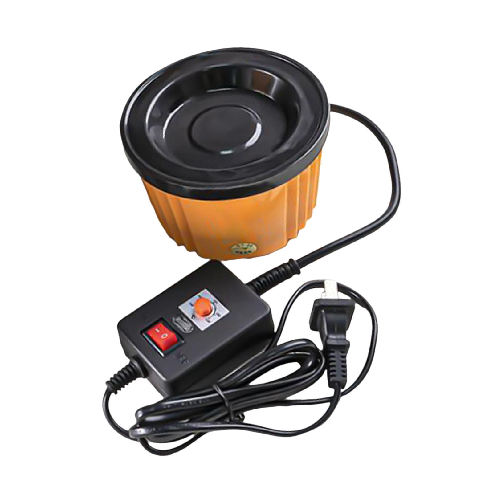 HILABEE Hot Glue Melting Pot Electric Hot Glue Pot 100W Professional Sturdy Yellow Hot Glue Skillet US Adapter for Floral Glue Beads Thermostatic