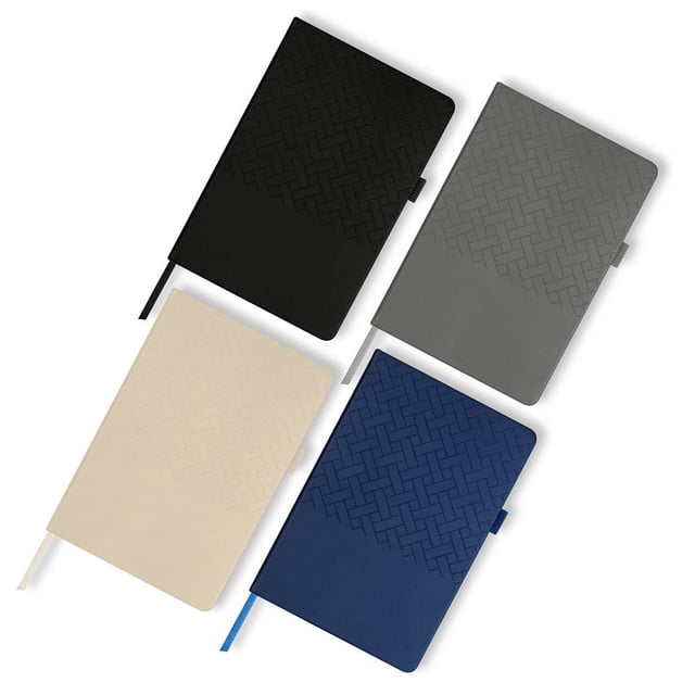 Paquete 50 piezas Libreta de curpiel con 80 hojas, cubierta rígida blanco 14 x 21.3